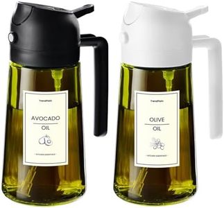 TrendPlain - Original 16oz/470ml Olive Oil Dispenser Bottle for Kitchen Gadgets and Air Fryer Accessories - Olive Oil Sprayer for Cooking w/Stickers - Black&White