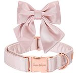 Dog Collars with Sailor Bow Pink Durable Soft Comfortable Pattern Premium Cotton Collars Metal Buckle Thick Colar for Small Medium and Large Boy Dogs Accessories XS