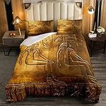 Gold Egyptian Print Comforter Set A