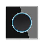 Circle 1/2/3/4 gang 2 way Push Button Wall Light Switch Glass Frame Light LED Indicator (black 1 gang 2 way)