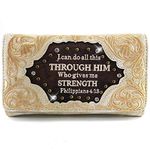 Zelris Bible Verse Philippians 4:13 Women Crossbody Wrist Trifold Wallet, Beige, wallet, Zelris Bible Verse