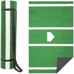 Baseball Batting Mat 6'x4' Anti-Fade Baseball Hitting Mat Softball Training Matt with Home Plate Batters Box Turf Mat Outdoor Indoor Batting Stance Practice Matt, Green