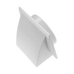 HVAC OV White ABS Plastic Exhaust Vent Hood with Flap - 6 Inch Fit For Bathroom, Kitchen, Laundrie and Garage Ventilation Systems, 6'' with Hood