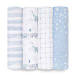 aden + anais Swaddle Blanket, Boutique Muslin Blankets for Girls & Boys, Baby Receiving Swaddles, Ideal Newborn & Infant Swaddling Set, Perfect Shower Gifts, 4 Pack, Rising Star