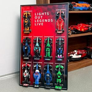 WETCEAOM F1 Display Wallboard Compatible with Lego F1 Speed Champions 66082 Car Display 77242,77243,77244,77245,77246,77247,77248,77249,77250,77251 Wall Frame Car Wall Mount Lover, Model not Included