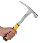 Acrux7 Rock Pick Hammer 35 oz 11.9Inch Masonry Hammer With Skid Handle Geology Hammer Premium Carbon Steel Mason Hammer with Pointed Tip Strong Impact Resistance Geological Hammer 2.2lb Brick Hammer