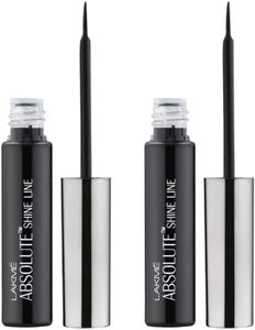 LAKMÉ Absolute Shine Liquid Eye Liner, Black, Long Lasting Shimmery Liner For A Glossy Finish - Smudge Proof Eye Makeup Gel, Does Not Fade, 4.5 Ml (Pack Of 2)