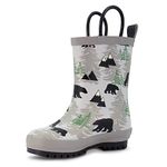 JAN & JUL Toddler Easy-On Rain Boots for Boys and Girls (Bear, Size 9 Toddler)