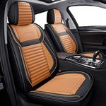 LINGVIDO Waterproof Car Seat Covers Full Set, Universal Leather Seat Covers for Cars SUV Trucks with Head Pillow, Automotive Protectors Fit Most Vehicles (Full Set)