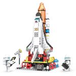 Magicwand LEGO Compatible Space Shuttle Rocket Launch Building Educational Construction Learning Blocks Set for Kids【404 Pcs】【Multi-Colored】