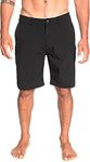 Quiksilver Men's Union Amphibian Hybrid 20 Inch Outseam Water Friendly Short, Black Solid, 38