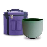 KVKA 432 Hz Heart Chakra Crystal Singing Bowl Green Color Singing Bowls F Note 8 Inch With Carrying Case (432hz, F Note Heart Chakra)