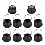 VALICLUD 10pcs 5x7cm Halloween Candy Bucket Witch' s Cauldron Trick or Treat Candy Pail Holder (Black)