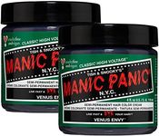 MANIC PANIC Venus Envy Hair Dye – Classic High Voltage - (2PK) Semi Permanent Hair Color - Dark Neutral Green Shade - For Dark & Light Hair – Vegan, PPD & Ammonia-Free