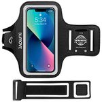 iPhone SE(2022), 13 Mini Armband, BUMOVE Gym Workouts Sports Running Cell Phone Arm Band for iPhone 13Mini/12Mini with Card Holder (Black)