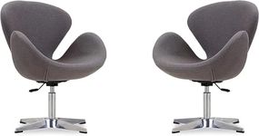 My Art Design - Modern Swivel Lounge Chair with Hydraulic Lift for Home Office Hotel Cafe (Grey Set of 2)