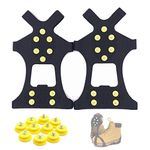 Aerexier Ice Cleats Snow Grips - Anti-Slip Crampons Traction Cleats Ice & Snow Grippers 10 Steel Studs for Women Men Kids’ Shoes and Boots (Extra 10 Studs) (Small [Women(5-7)/Men(3-5)])