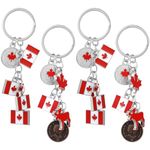 Abaodam 12 PCS Key Chain Flag Key Ring Canadian National Flag Keychains Decorative Hanging Keyrings Canada Souvenirs Key Holders for Friends Family Colleague Key Chains for Ladies A& B