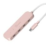 j5create 4-in-1 Pink USB-C to 4-Port Type-C Hub(Eco-Friendly), USB-C Hub with 10 Gbps USB-C | Compatible with MacBook Pro, MacBook Air, iPad, Mac Mini and More Type C Devices and More(JCH345ER)