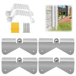 4PCS Gutter Extension Hinge, Stainless Steel Downspout Extension Flip-Up Hinge with 2pcs Downspout Straps for 2×3" Downspout Leaders, Easy DIY Installation on Any Size Rectangle or Square Downspout