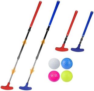 Adjustable Golf Putter Set, Blue and Red Golf Clubs, Heavy Duty TPR Head, 16-35 Inch Length, 2 Pack with 4 Balls, Left and Right Handed (BLRD)