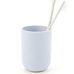 Tumbler Toothbrush Holder Plastic Cups Bathroom Tidy Razor Holder Toothpaste Holder Small Makeup Brush Holder Small Bathroom Cup Travel Camping Portable Reusable Storage Cups 350ml (Gray blue)