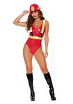 Dreamgirl Women's Fiery Fatale Costume - Sexy Firefighter Fire Chief One Piece Outfit for Halloween or Roleplay X-Large Multicolor