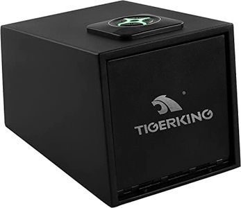 TIGERKING Gun Safes for Pistols, Quick Access Pistol Safe with Four-Keypad and 2 Emergency Keys, Gun Lock Box for Nightstand, Car, Home