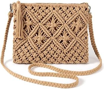 Ayakizi Sac de Plage d'été Sac à Main en Paille pour Femme, Petit Pochette et Clutches Sac à Bandoulière Tissé Messager de Loisirs pour Voyage Vacances à la Plage (Marron)