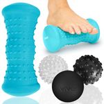 Massage Ball Set by Vive - Hot Cold Therapy Kit for Plantar Fasciitis Heel Pain Sore Muscles Trigger Point Myofascial Release Heel Spur - Heat Spike Ball Massager (5 Pieces) Bag Included
