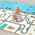 LuvLap Cityscape Double Sided Water Proof Baby Floor Mat, Multicolor, Reversible Floor mats for Kids, Baby mats for Floor, Crawling Baby, Extra Large Size, 6'5" x 4'10" (195.5cmx147cm), 0.8cm Thick