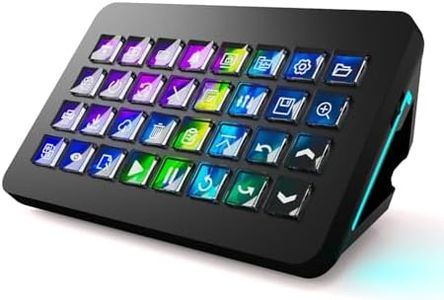 TreasLin/VSDinside XL Streaming Deck & Macro Keypad – 32 Customizable Keys with Scroll Wheels + RGB Light, Programmable Shortcut Keyboard for Gamers Creators Work on OBS Twitch Zoom Teams PS Excel