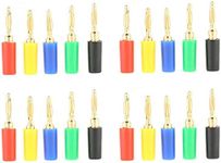 2mm Banana Plugs, Mixed Colors Test Probes Connector Speaker Connectors Banana Plugs Musical Speaker Cable Wire Pin for Amplifier(20 Pcs/Set)