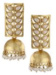 Shining Diva Traditional Pearl Jewellery Stylish Fancy Jhumki/Jhumka Earrings For Women and Girls (Golden) (8421er)