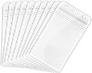 Sunsir ID Card Holder Clear Plastic Vertical Badge Holder Resealable Waterproof for Credit Card/VIP Card/SD Card/Bus Card(10 Pack)