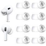 8 Sets Extra Small Size Ear Tips Replacement for AirPods Pro 2nd / 1st Generation, with Noise Reduction Hole, Silicone Eartips Ear Cap 8 Pairs Compatible with AirPods Pro 2 /AirPodsPro1, White XS