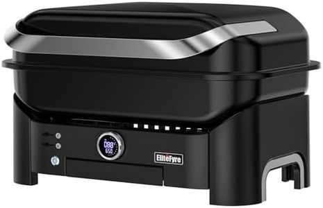 EliteFyre Volteq Outdoor Electric Grill, Smart Heat Control Compact BBQ Grill for Deck, Patio and Apartment Balcony - 6 in 1 Cooking Versatility