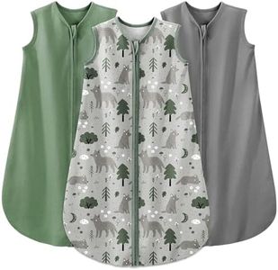 Yoofoss Baby Sleep Sack 24-36 Months Wearable Blanket for Babies 100% Organic Cotton 2-Way Zipper TOG 0.5 Toddler Sleeping Sack 3 Pack, Sleep Sacks