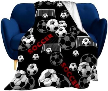 Super Soft Soccer Blanket Lightweight Cozy 3D Printed Flannel Baseball Basketball Throw Blankets for Sport Fans Kids Adults Gifts 50"X40"