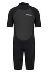 Mountain Warehouse Junior Kids Shorty Wetsuit - 2.5mm Thickness, Neoprene Kids Wetsuit, Flat Seams Childrens Wetsuit, Adjustable Neck Swimming Suit - For Spring, Summer Black 9-10 Years