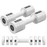 Navaris Adjustable Dumbbells Set - Exercise Hand Weights for Women & Men - Compact Free Weight Sets with Non-Slip Grip, Robust ABS Shell - Small Ladies Dumbbell - 1kg to 3.5kg each