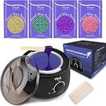 Waxing Kits Wax Warmer Kit：Wax Wamer Hair Removal Waxing Kit for Women Men Whole Body brazlan Bikini Legs Facial Eyebrow, Wax Heater Kit with 4 * 100g Hard Wax Beads &30 Wax Sticks Wax Kits at Home