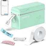 POLONO P31S Label Maker Machine with Tape, Portable Thermal Printer, Portable Bluetooth Label Printer for Organizing Storage Office Home, Sticker Maker Mini Label Maker with Multiple Templates, Green