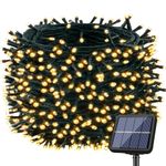 bitjam 72Ft Solar String Lights Outdoor - 220 LED Solar Christmas Fairy Lights Outdoor, 8 Modes Solar Lights Outdoor Waterproof, Solar Tree Light for Party, Patio, Balcony, Garden Decor (Warm White)