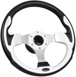 GONMOT 12.5"Marine Boat Steering Wheel with 3/4" Tapered Shaft，Rust-proof and Prevent Corrosion White Steering Wheel for Most Marine boats,Vessels,Yachts,Pontoons Boat