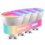 Govee Smart Bulb GU10 RGBWW, 400LM Dimmable Color Changing Light Bulbs, 64 Dynamic Scenes, WiFi Bluetooth LED Bulbs Work with Alexa, Google Assistant