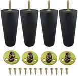 Wood Furniture Legs 5 inch - Sofa Legs Set of 4 Round Couch Legs - Espresso Tapered Feet Replacement for Legs for Furniture or DIY Projects- Sofa Legs, Chair, Ottoman, Stool, Coffee Table, Bed, Etc.