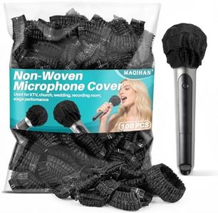 MAQIHAN 100PCS Disposable Microphone Cover - Black Mic Cover Handheld