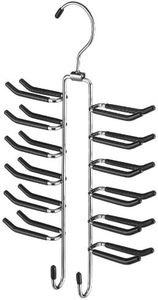 Whitmor Swivel Tie Hanger with Belt Loops Chrome / Black