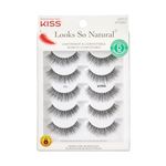 Kiss Lashes Look so Natural Multi Pack - 5 Pairs - Eyelashes 01, 0.05 Pounds ( Packaging May Vary )